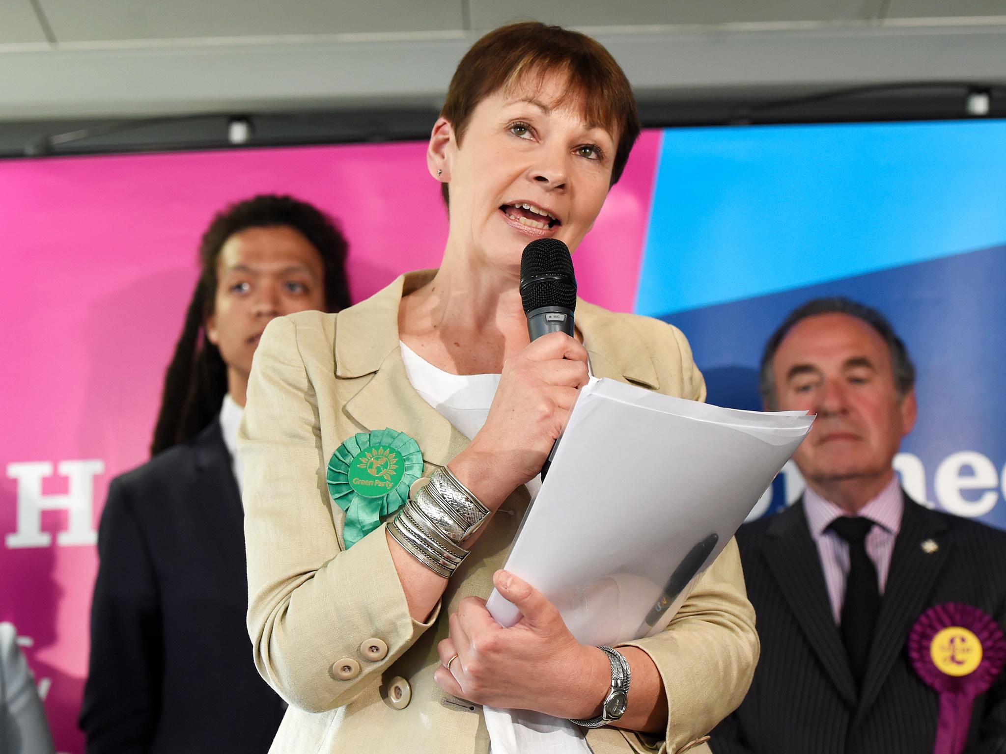 Co-leader of the Green party Caroline Lucas