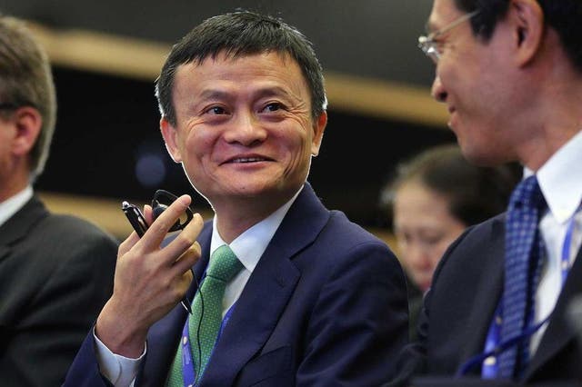 Shares in Alibaba, where Mr Ma is chairman, rose 13 per cent to a record high