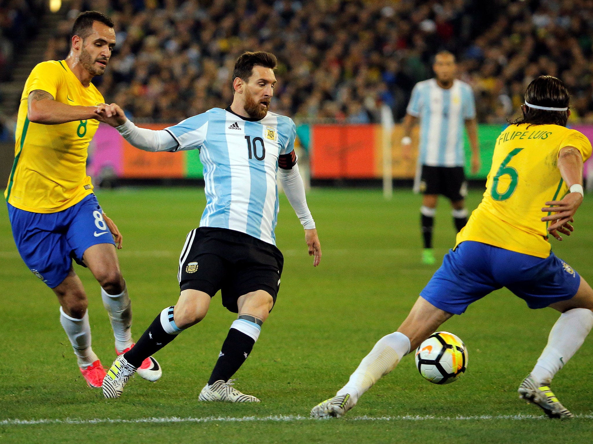 Lionel Messi in action for Argentina