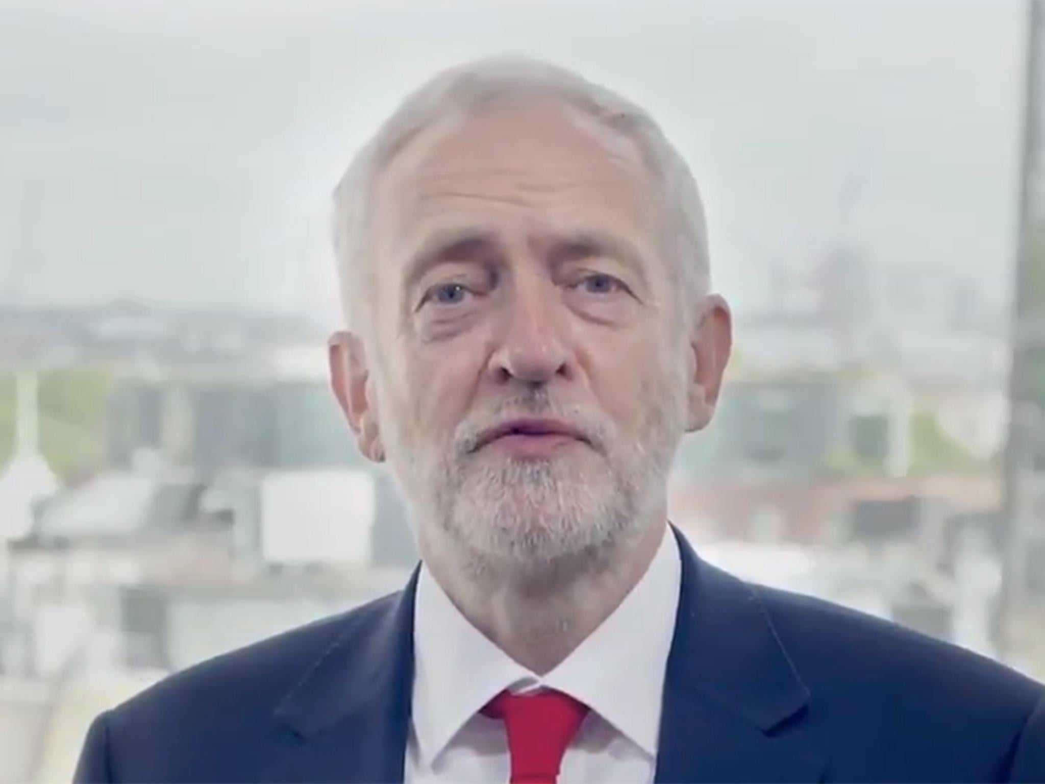 Jeremy Corbyn has taken to social media to upload the video