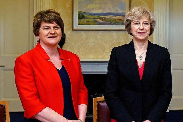 DUP leader Arlene Foster with Theresa May: reader John Barstow praises an alliance that he says may make a government more representative of the whole UK