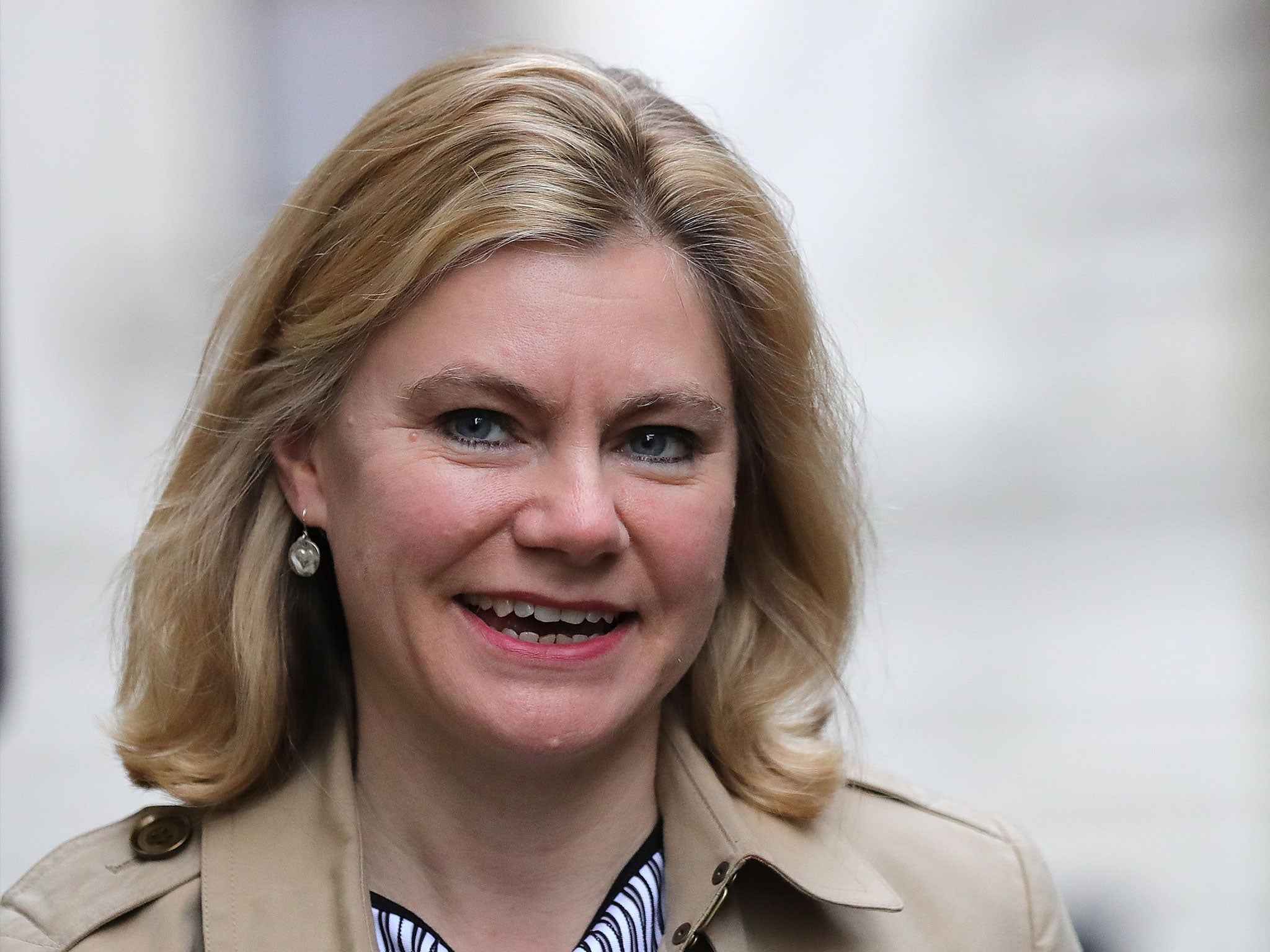 Secretary of State for Education Justine Greening arrives for a cabinet meeting at 10 Downing Street on March 29, 2017