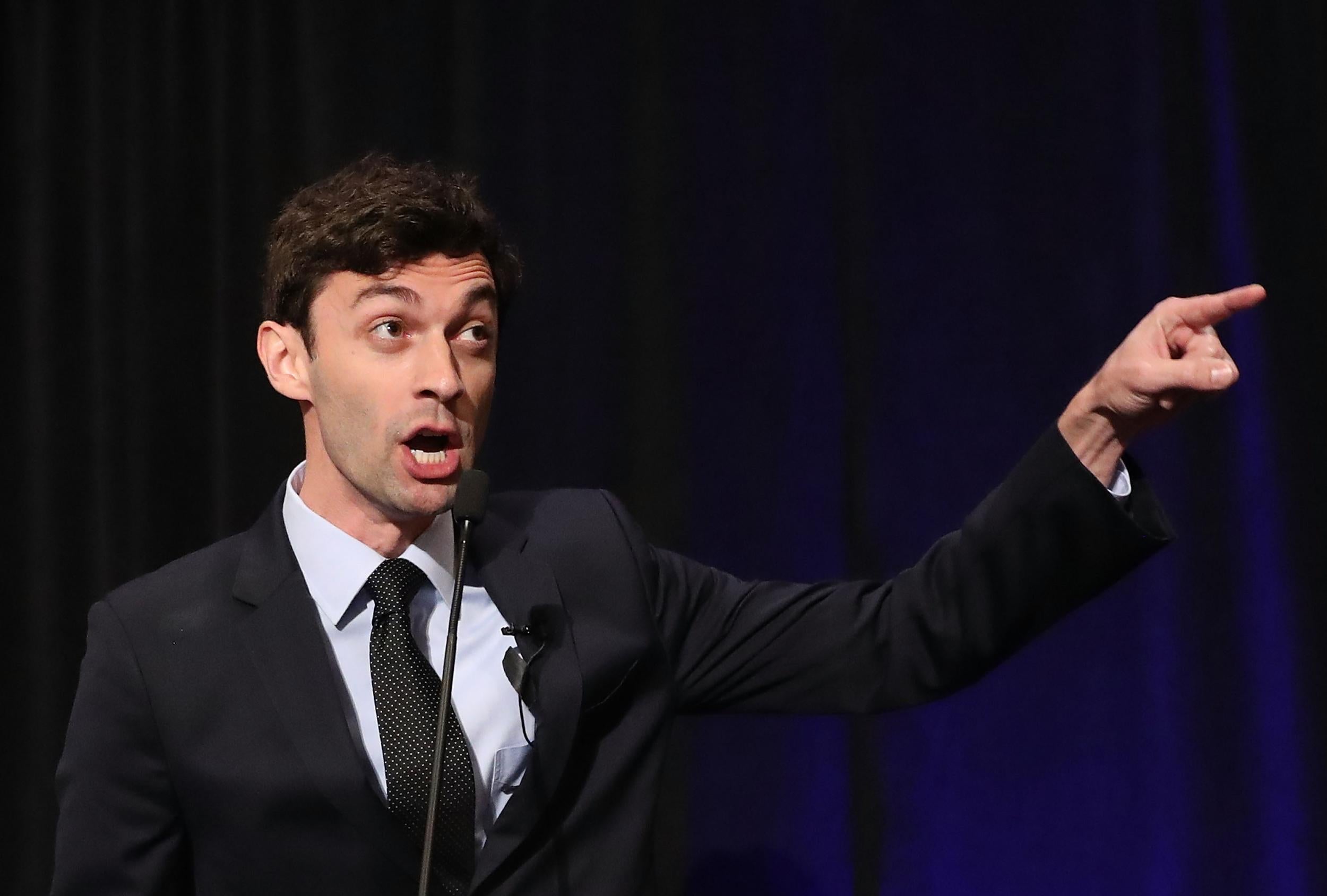 Democratic candidate Jon Ossoff speaks to his supporters in Georgia's 6th Congressional District