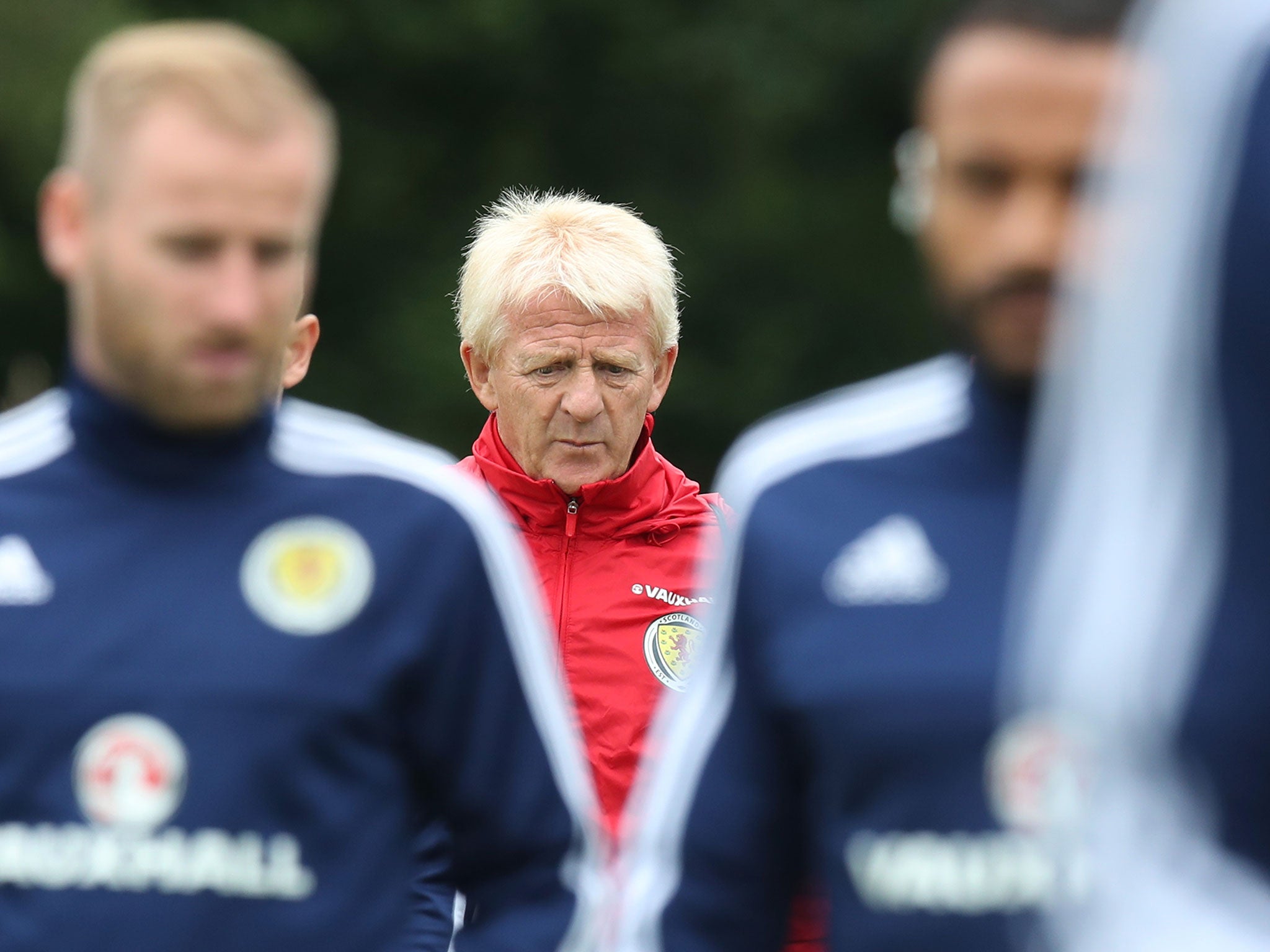 &#13;
Gordon Strachan in training with his Scotland side &#13;