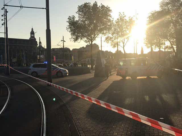 A car struck pedestrians close to Amsterdam Station