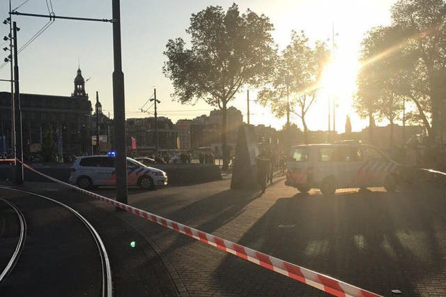 A car struck pedestrians close to Amsterdam Station