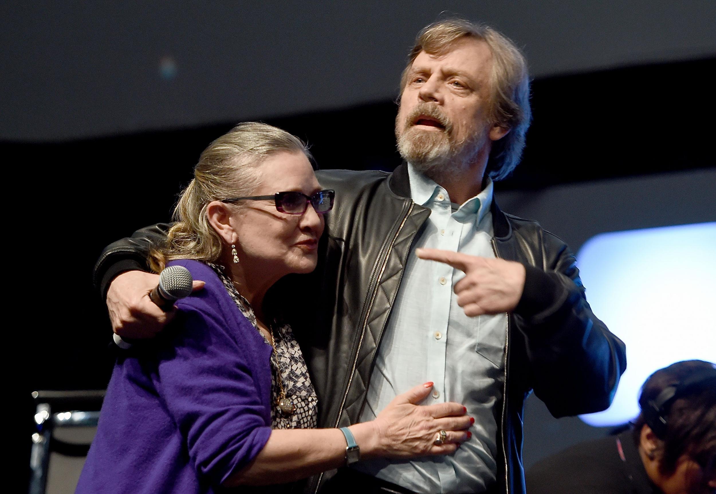 Carrie Fisher and Mark Hamill at the 2016 Star Wars Celebration
