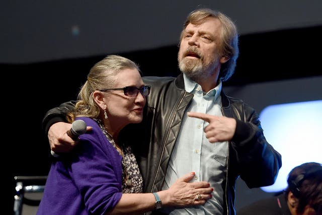 Carrie Fisher and Mark Hamill at the 2016 Star Wars Celebration