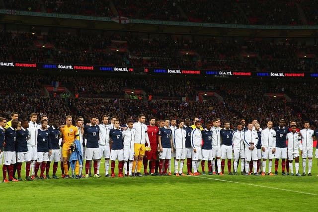 England and France honoured victims of the Paris attacks the last time the two sides met
