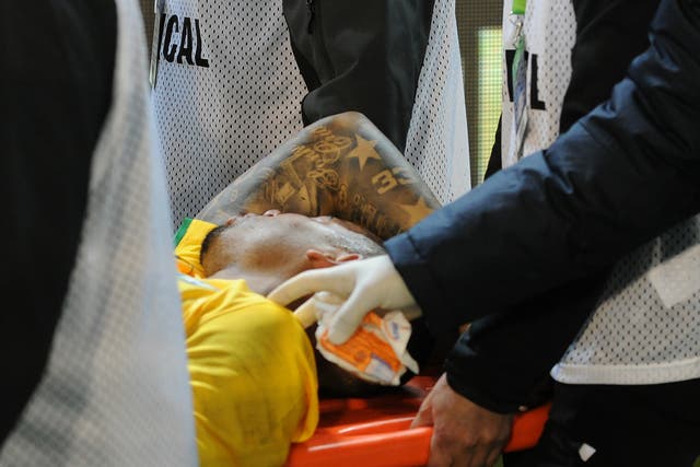 Gabriel Jesus was stretchered off during Brazil's defeat to Argentina