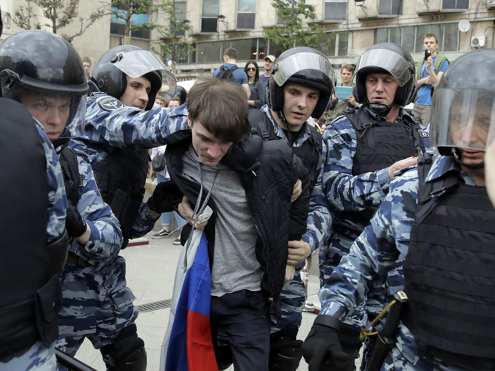 Russian media reports at least three hundred arrests were made