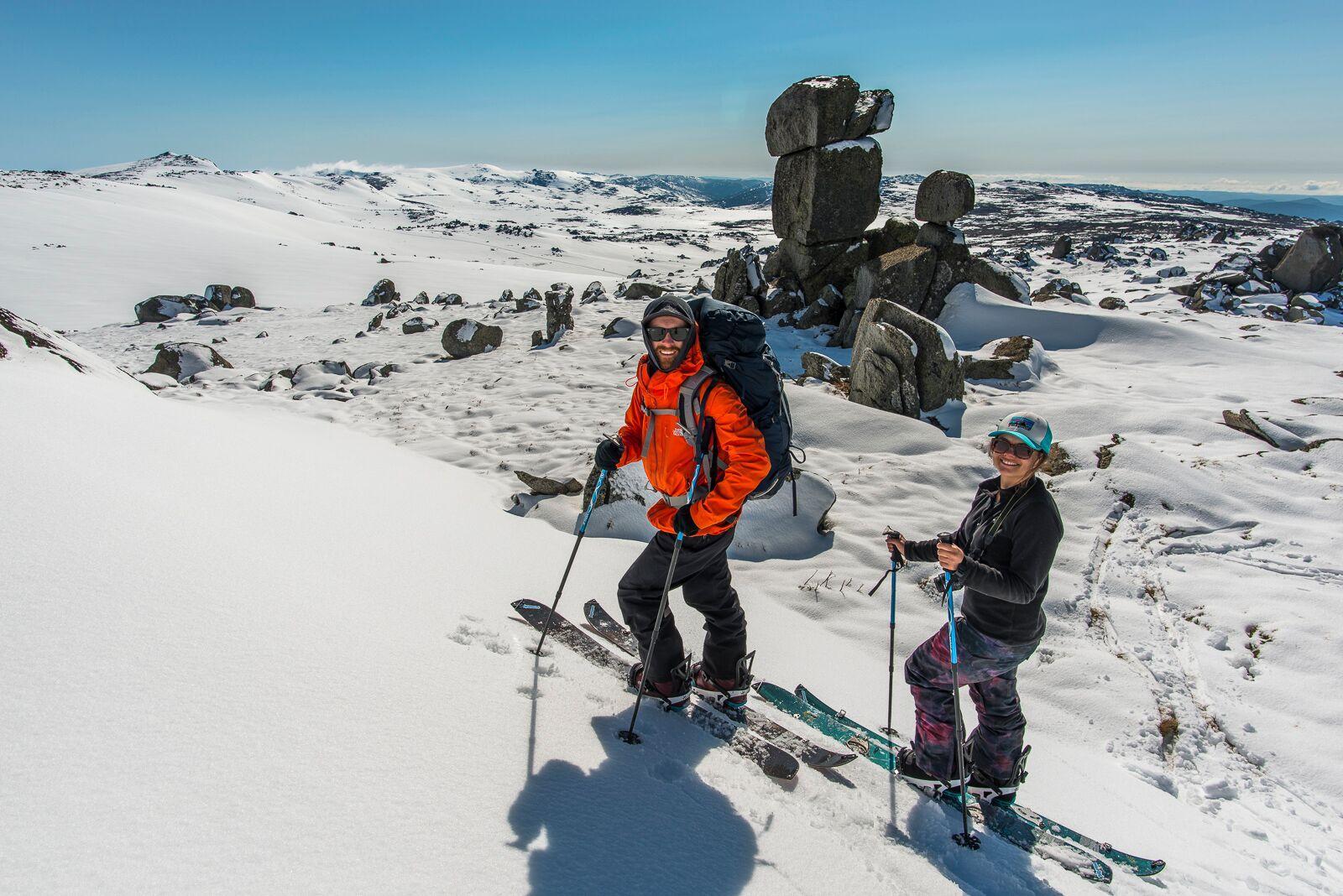 Nina and Ed hiked to the summit of Australia's highest peak - then snowboarded down it