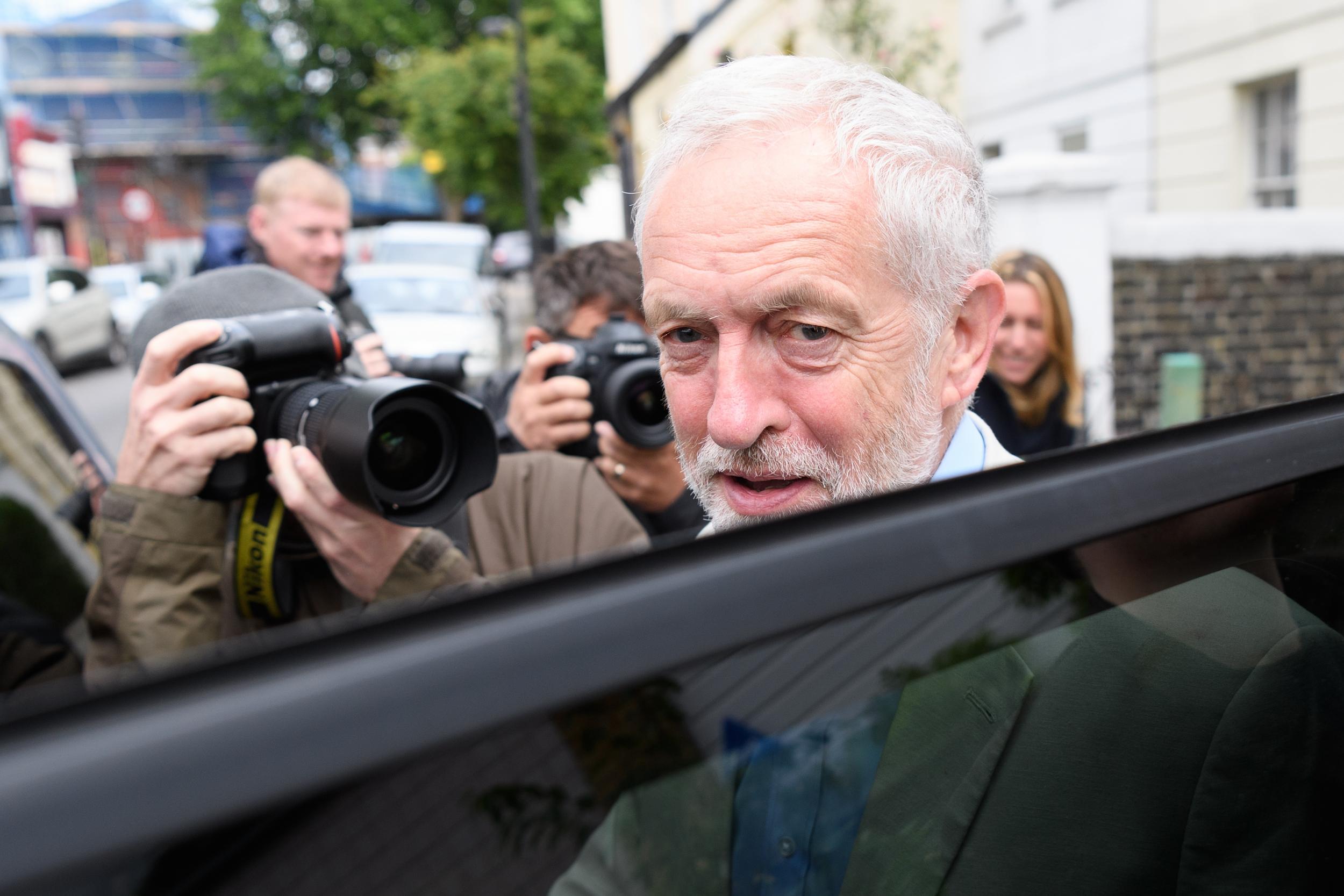 Jeremy Corbyn leaves his home on June 12