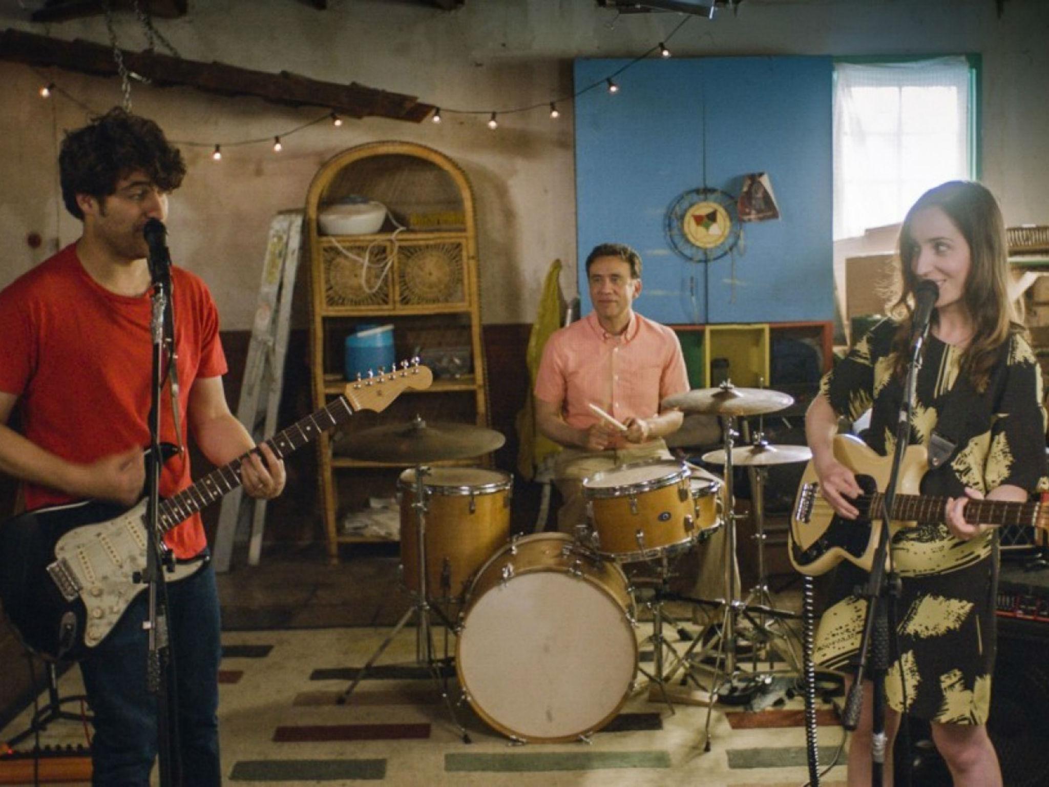 Zoe Lister-Jones as Anna, Adam Pally as Ben and Fred Armisen as Dave in Zoe Lister-Jones' new film 'Band Aid'