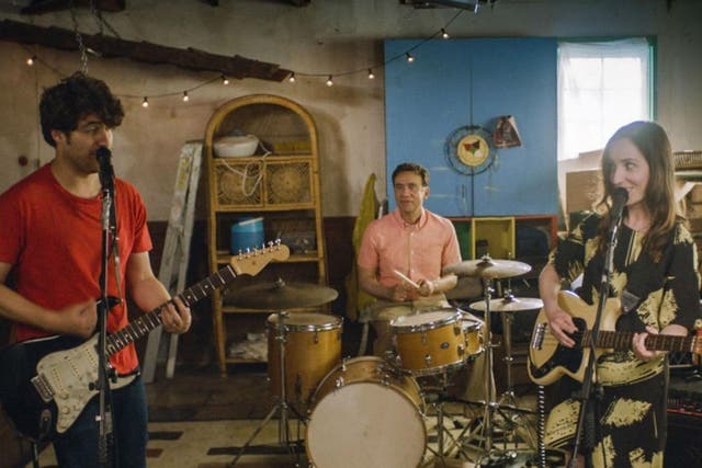 Zoe Lister-Jones as Anna, Adam Pally as Ben and Fred Armisen as Dave in Zoe Lister-Jones' new film 'Band Aid'