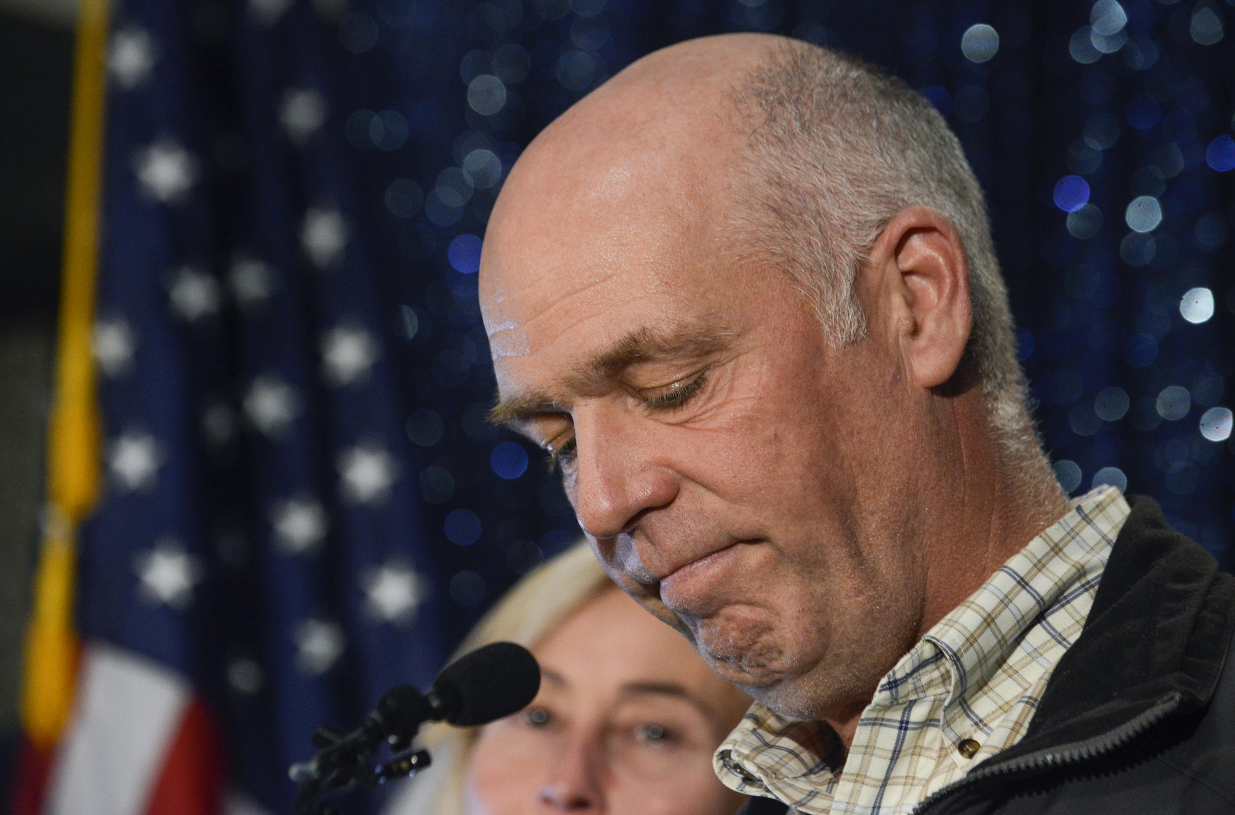 Greg Gianforte celebrates his win over Rob Quist for Montana's open congressional seat in Bozeman, Montana