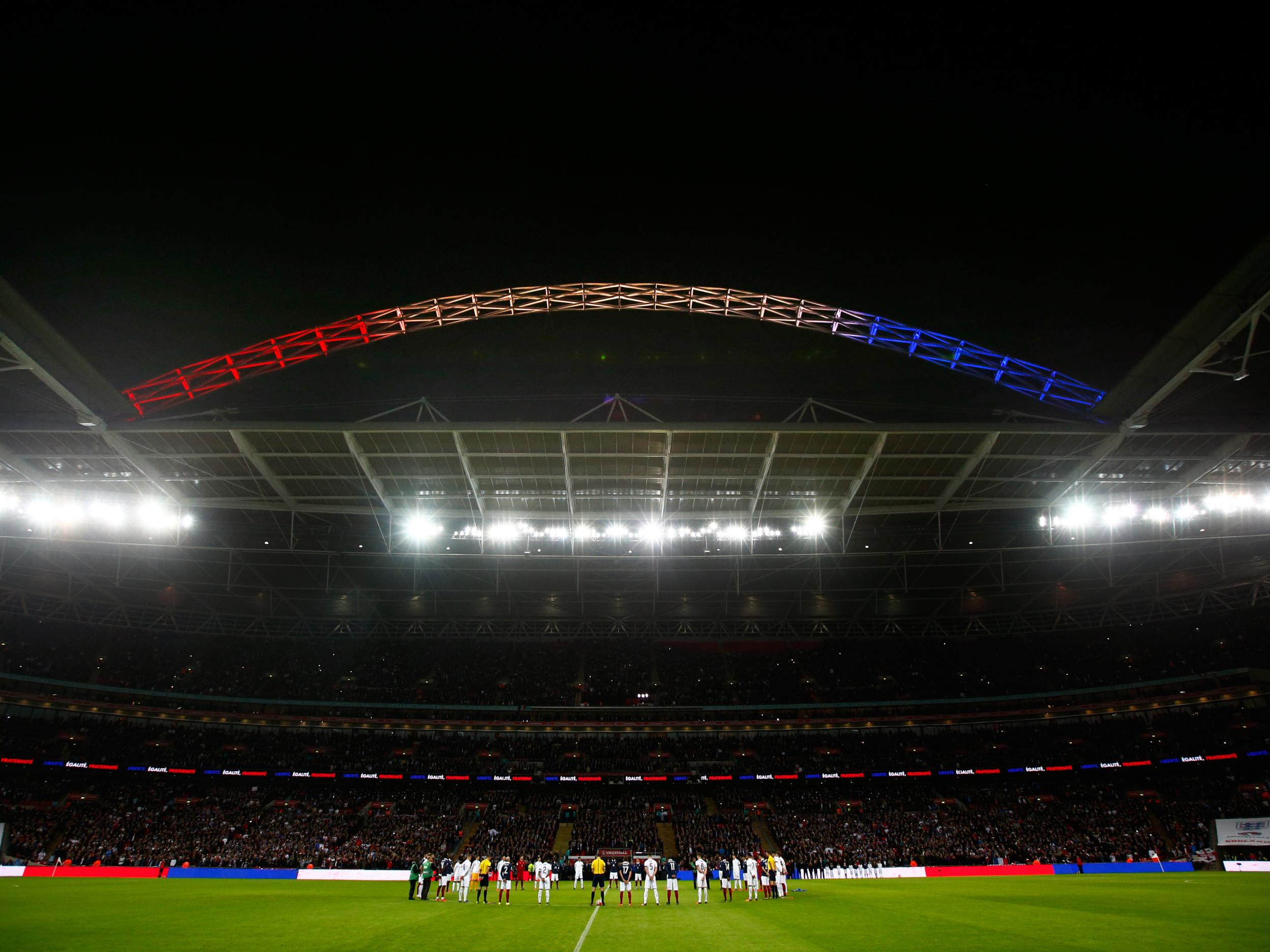 England fans paid their respects to French terror victims in November