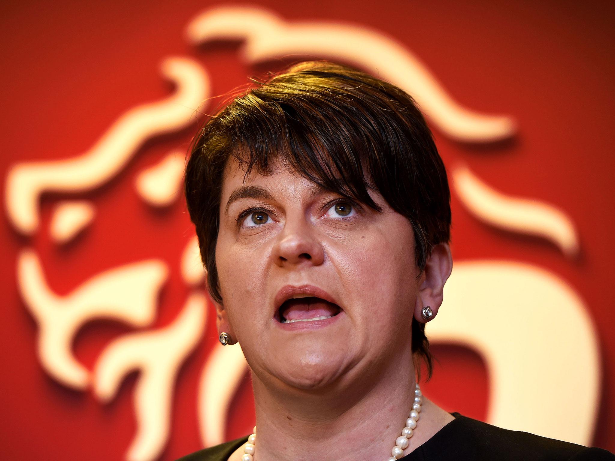 Arlene Foster, leader of the Democratic Unionist Party, was head of the department responsible at the time and faced calls to stand down