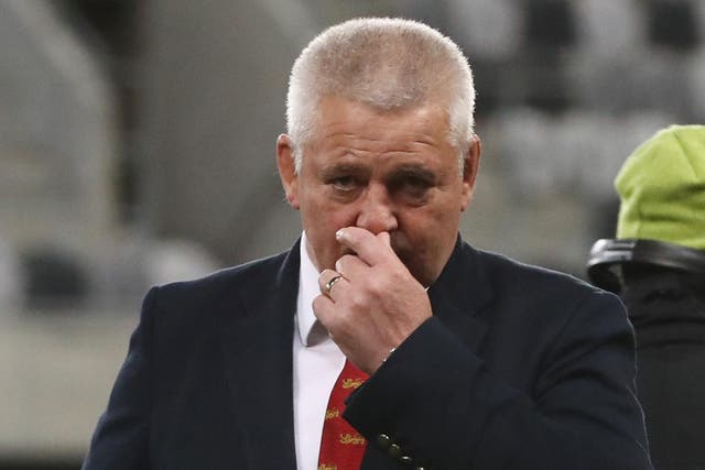 Warren Gatland reacts tot he British and Irish Lions' 23-22 defeat by the Highlanders