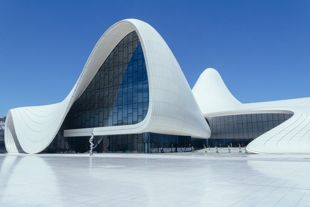 The Haydar Aliyev Centre in Baku was designed by Zaha Hadid