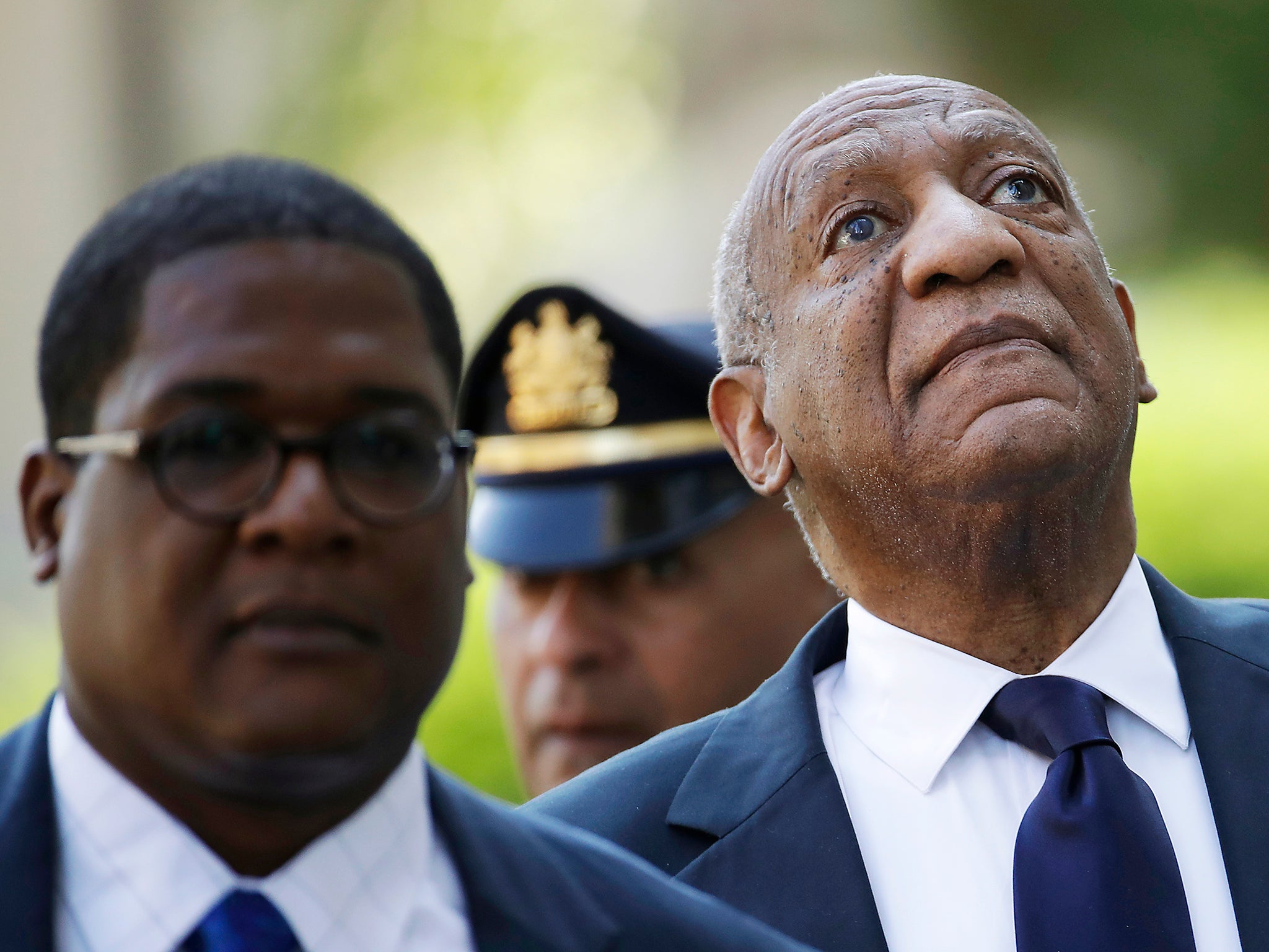 Bill Cosby arrives for his sexual assault trial at the Montgomery County Courthouse in Norristown, Pa