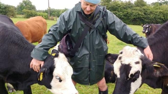 Farmer Jay Wilde with his herd (Image: Jay Wilde)