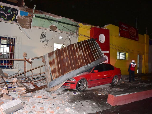The earthquake caused damage in the Guatemalan village of Quetzaltenango
