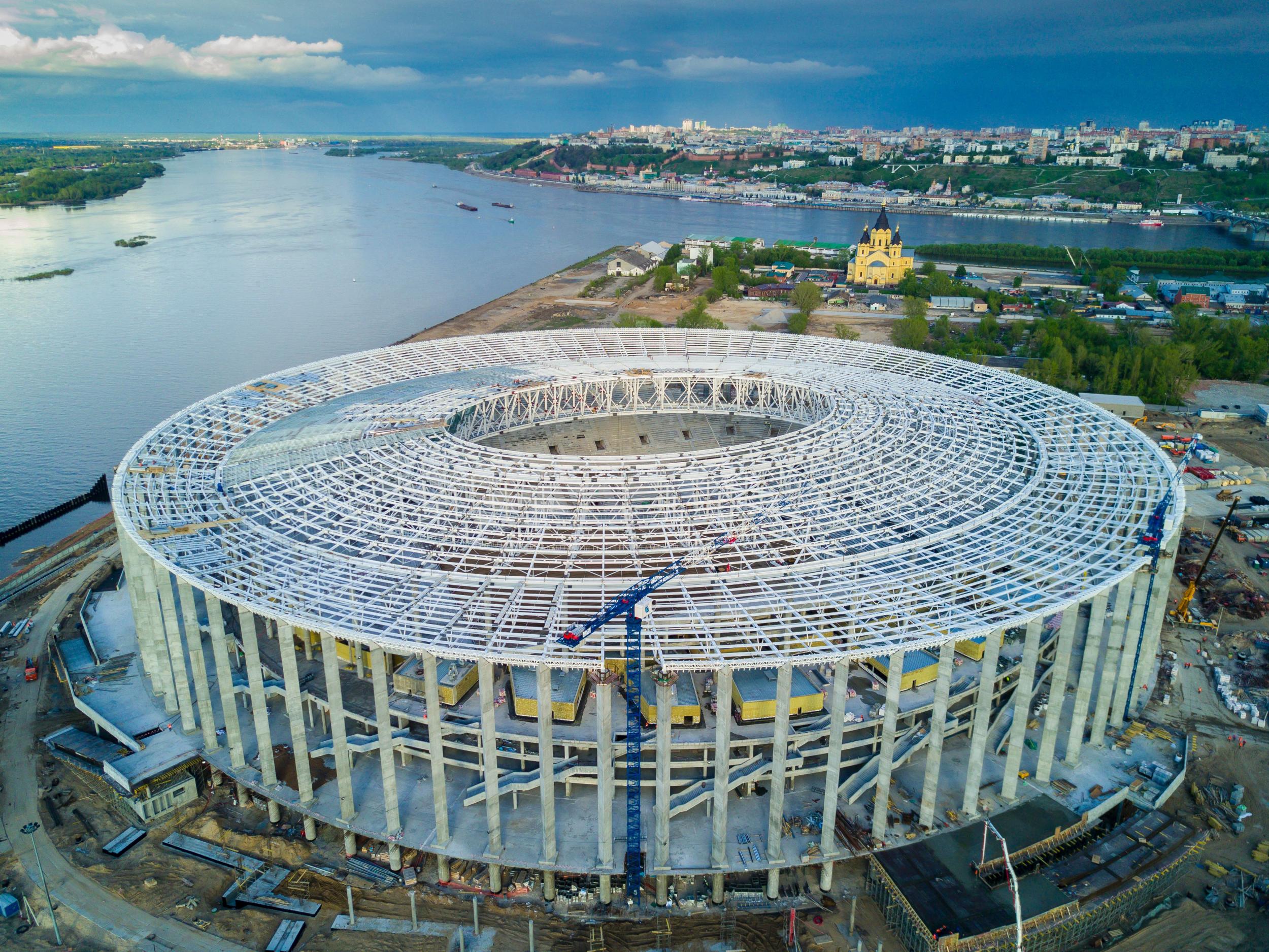 The Nizhny Novgorod Stadium is one of the new grounds under construction