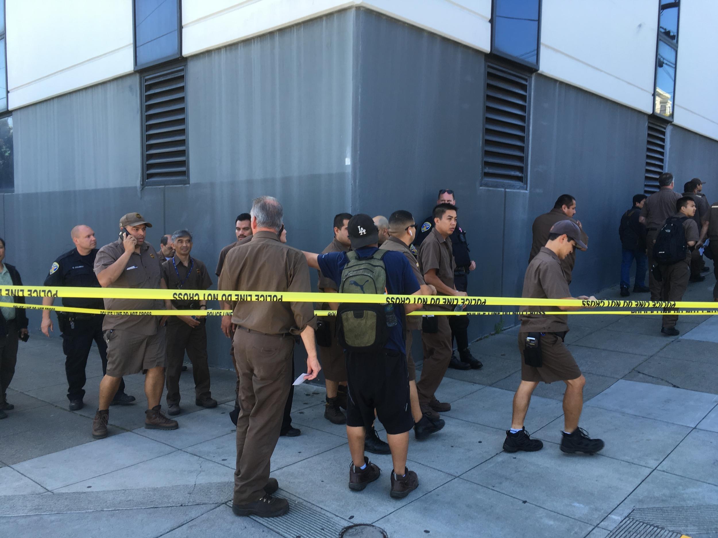 Police swarmed the neighborhood around a UPS in San Francisco after a man shot and injured several people