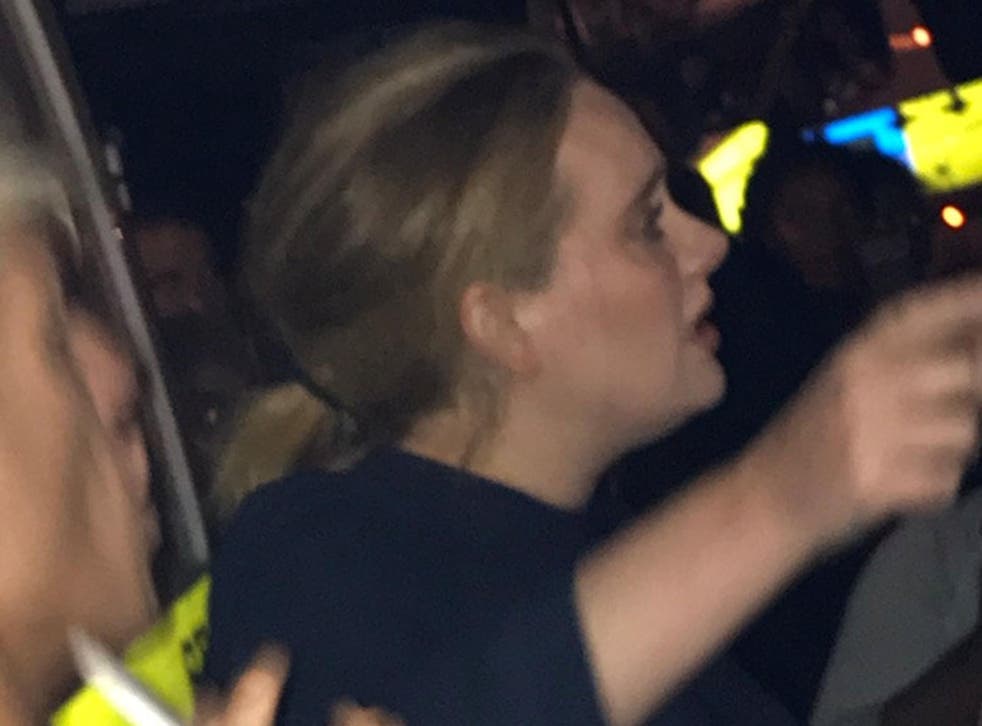 Singer Adele is pictured near the Grenfell Tower apartment block