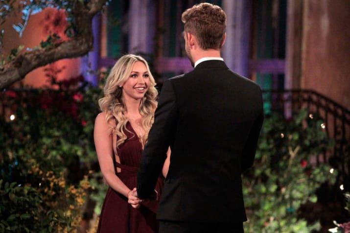 Olympios, pictured on the set of Bachelor in Paradise, has issued a statement over an alleged incident involving DeMario Jackson (not pictured).