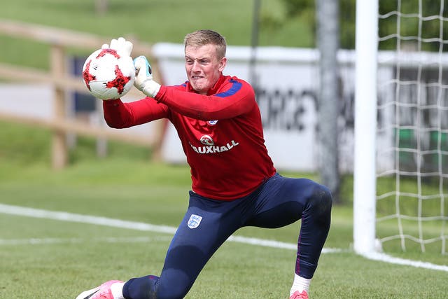Jordan Pickford is currently on duty with England Under-21s in Poland