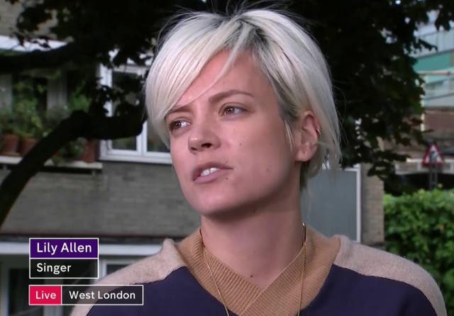 Lily Allen said she'd been pulled from Newsnight after suggesting there was a death toll cover-up on Channel 4 News
