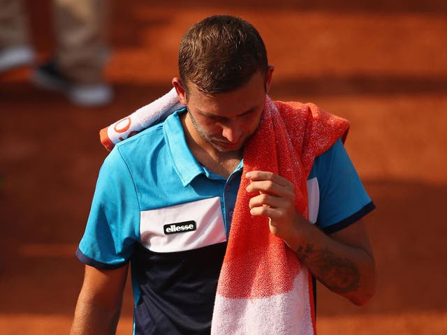 Evans was seen on crutches after pulling out of this week's Aegon Open
