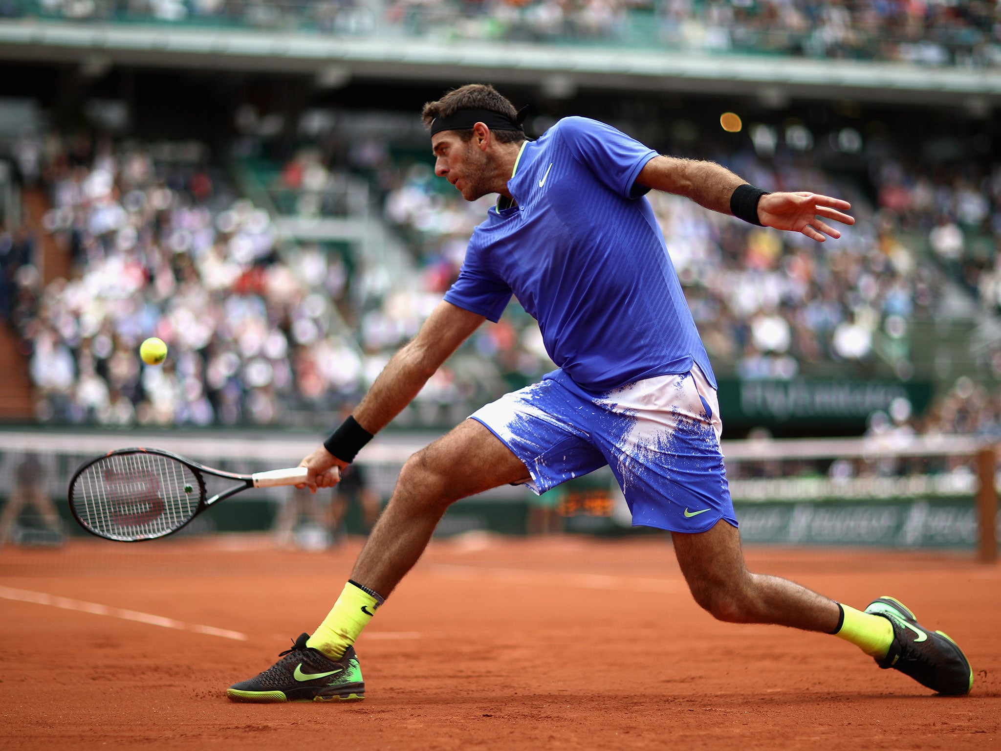 Juan Martin del Potro in action at the French Open
