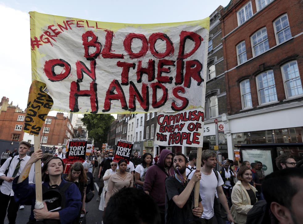 Protesters have taken to the streets of Kensington and Westminster over Theresa May’s handling of the Grenfell Tower tragedy