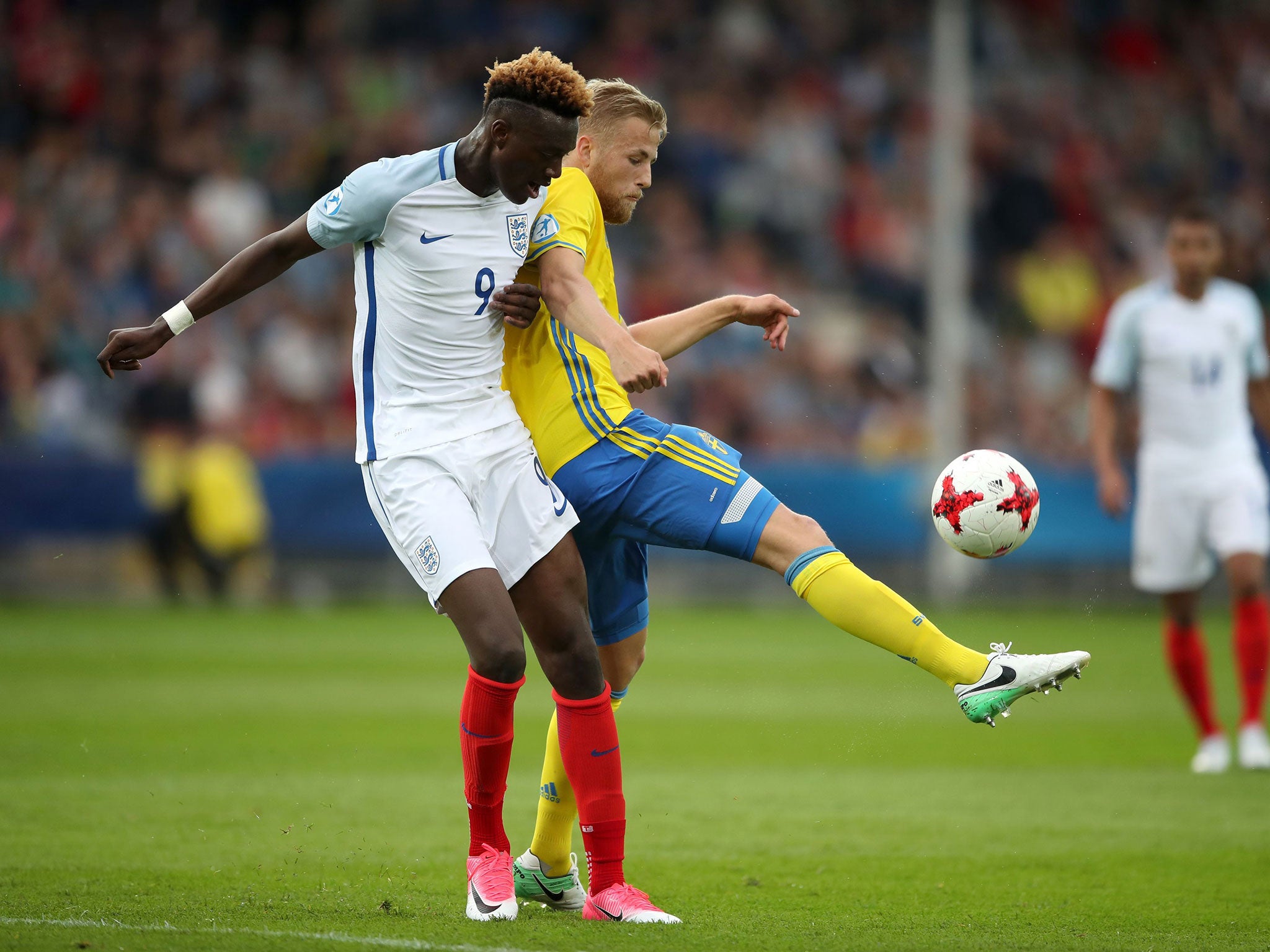 Tammy Abraham in action for England