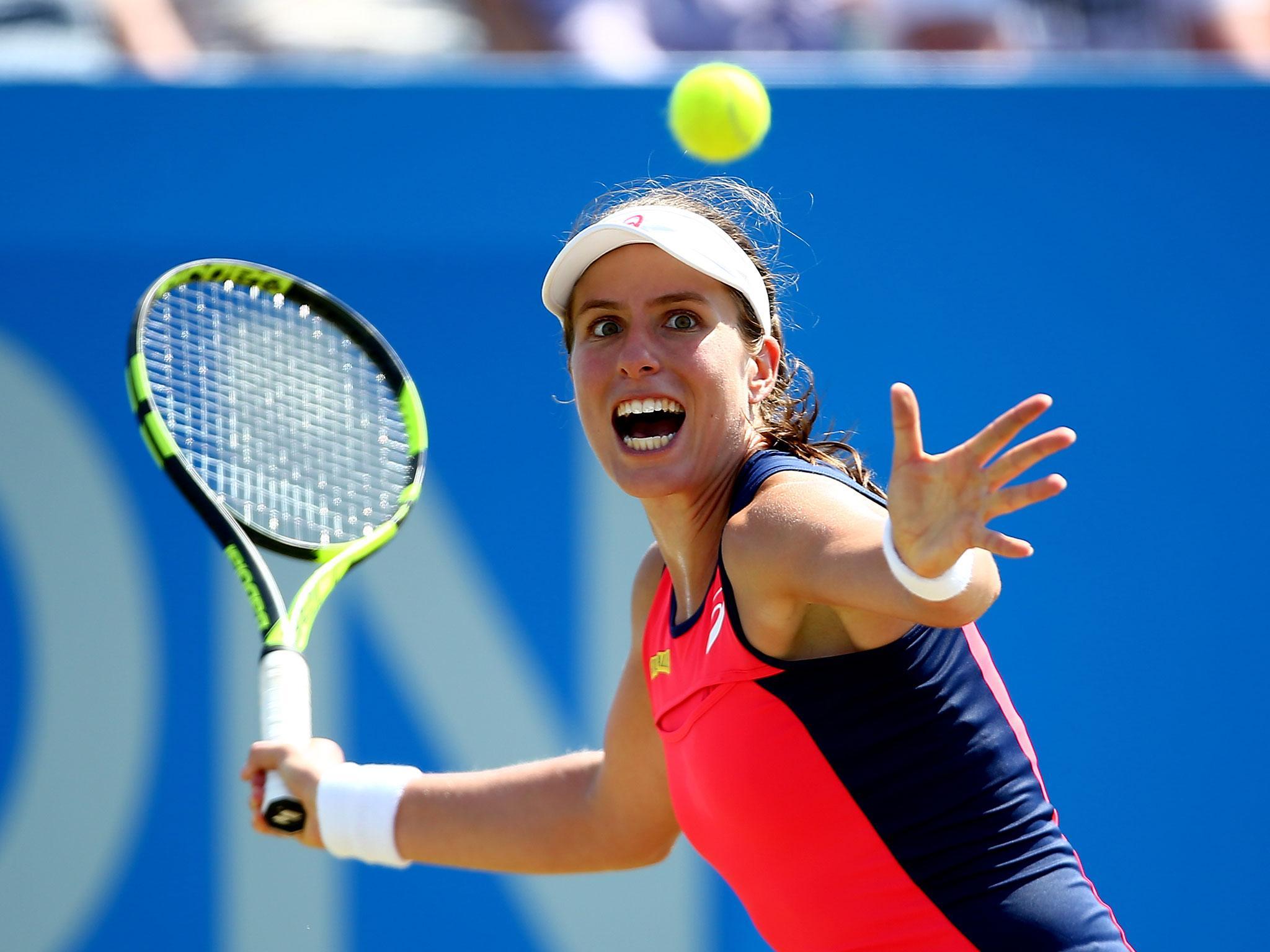 Jo Konta is still on course for her maiden WTA title on home soil