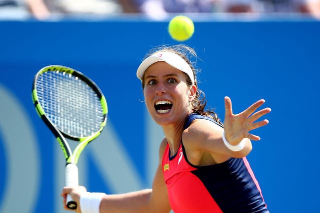 Jo Konta is still on course for her maiden WTA title on home soil