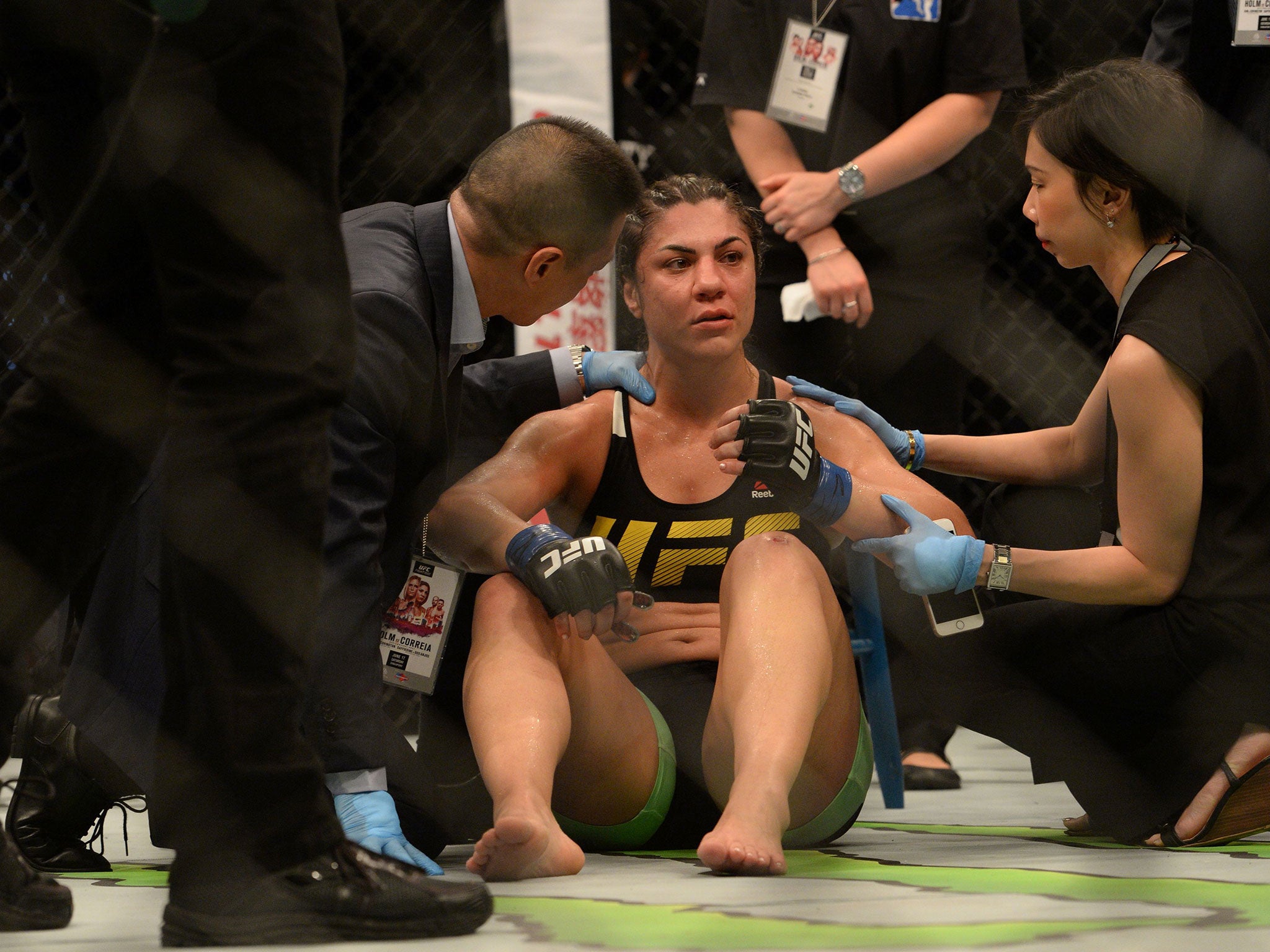 Bethe Correia receives treatment following defeat