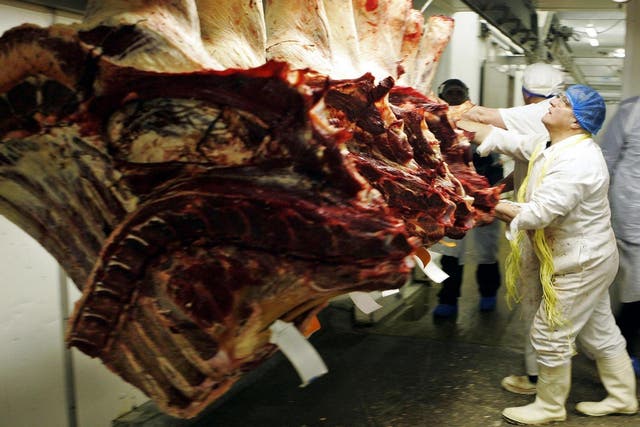Unappealing: it’s hard to recruit Britons to work in environments such as abattoirs