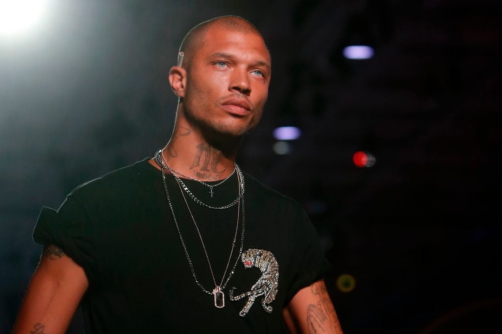 Jeremy Meeks modeling Philipp Plein