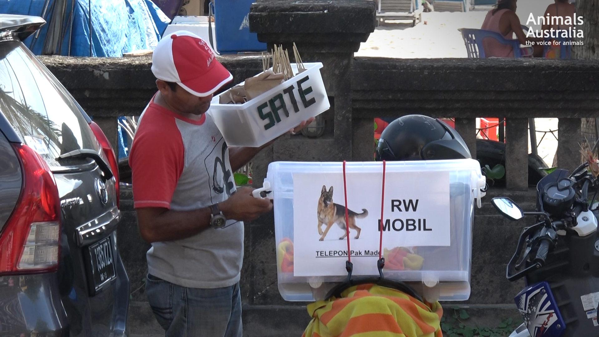 A Balinese dog meat seller