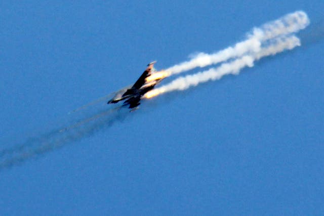 A Syrian jet (similar to the one pictured on 23 March 2017) was shot down by US forces on Sunday