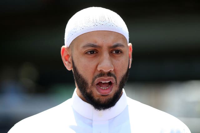Mohammed Mahmoud, an imam at Finsbury Park Mosque, addresses the media after the attack
