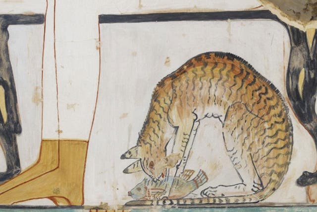 The ‘cat under a chair’ motif was popular in Ancient Egypt