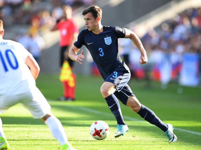 Ben Chilwell in action for England U21s