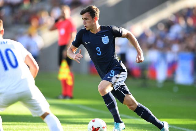 Ben Chilwell in action for England U21s