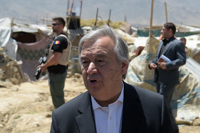 UN Secretary General visits refugees in Afghanistan in June 2017. He is set to appoint a Russian official as the head of a new counter-terrorism division of the world body. 