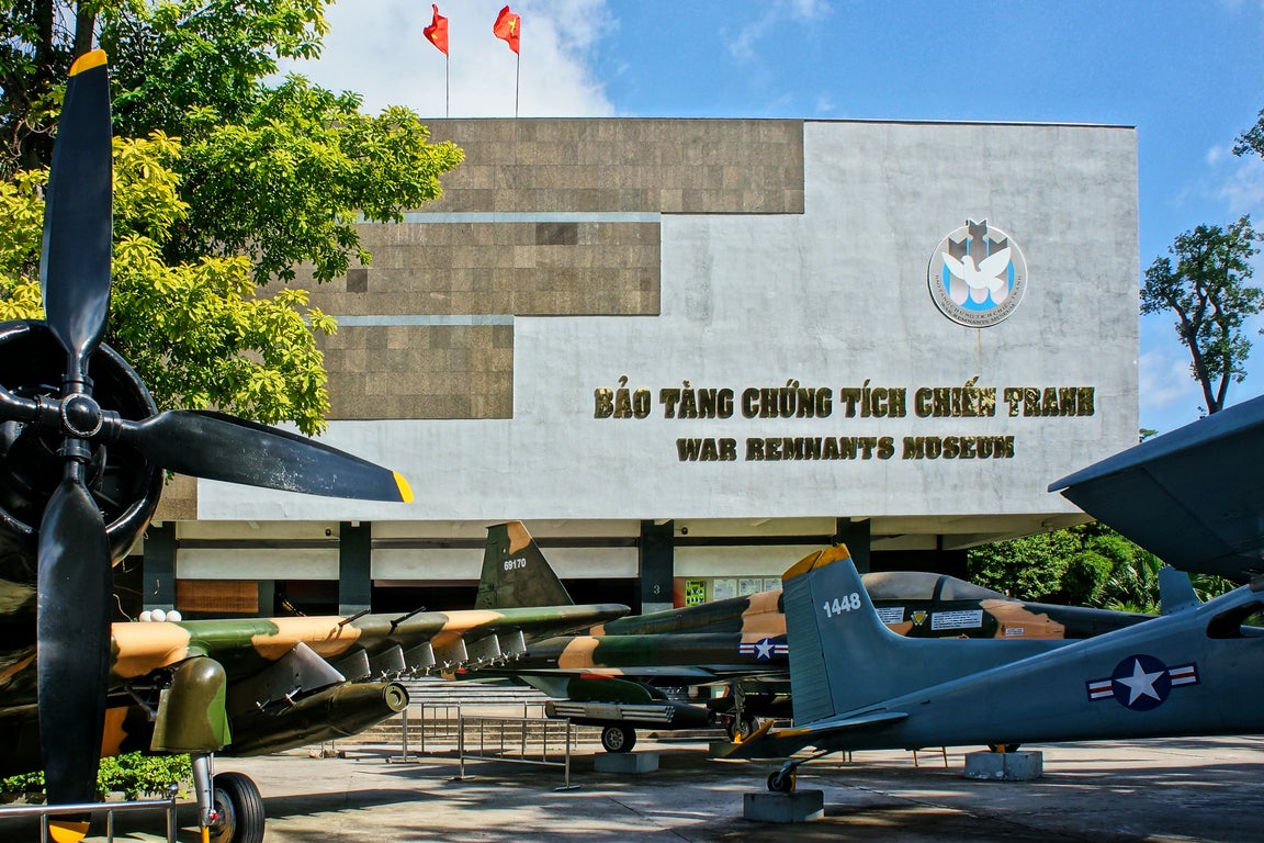 The War Remnants Museum gives a stark look at HCMC's bloody history (Getty)